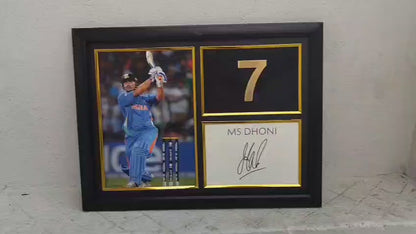 DHONI SIGNED FRAME GOLD EDITION 40X30 CM