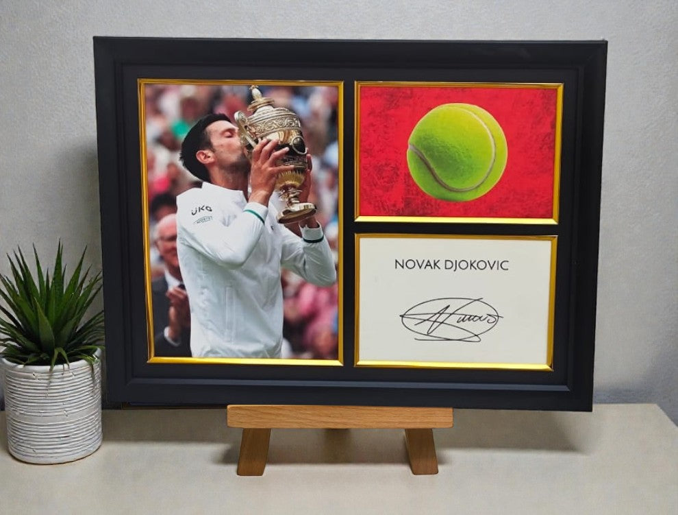 NOVAK DJOKOVIC SIGNED FRAME GOLD EDITION 40X30CM