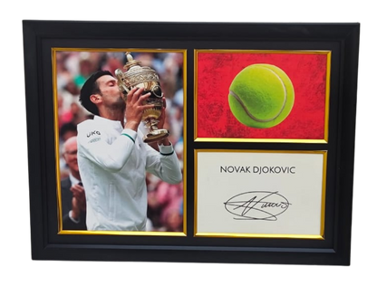 NOVAK DJOKOVIC SIGNED FRAME GOLD EDITION 40X30CM